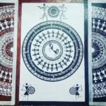 Warli Mandala Minimalist 3 Framed Painting