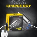 Ubon CH-171 2.4A Charge Boy Dual USB Ports Micro USB  Fast Charger With Cables