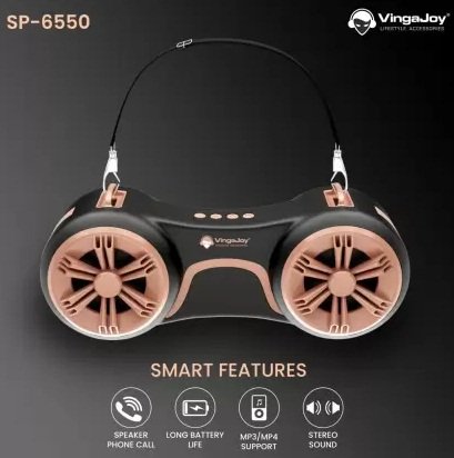 Vingajoy SP-6550 Auto Beat Portable Wireless Speaker(Gold,Black)-1