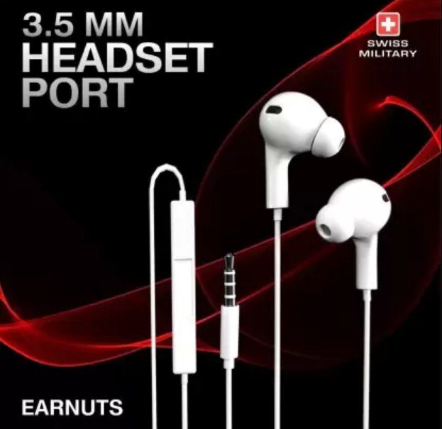 SWISS MILITARY Ear Nuts Wired Earphone(White)-1