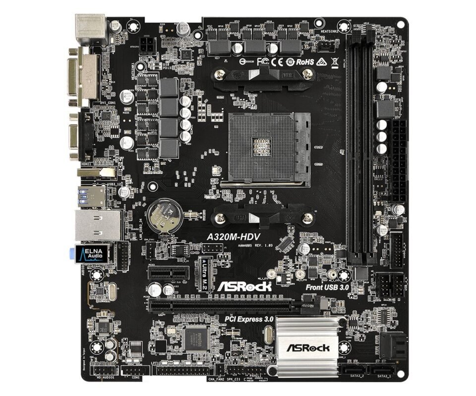 ASRock A320M-HDV R4.0 Motherboard BIOS Updated for Ryzen 3rd Gen Processors with 4 SATA3, 1 Ultra M.2 (PCIe Gen3 x4 & SATA3)-2