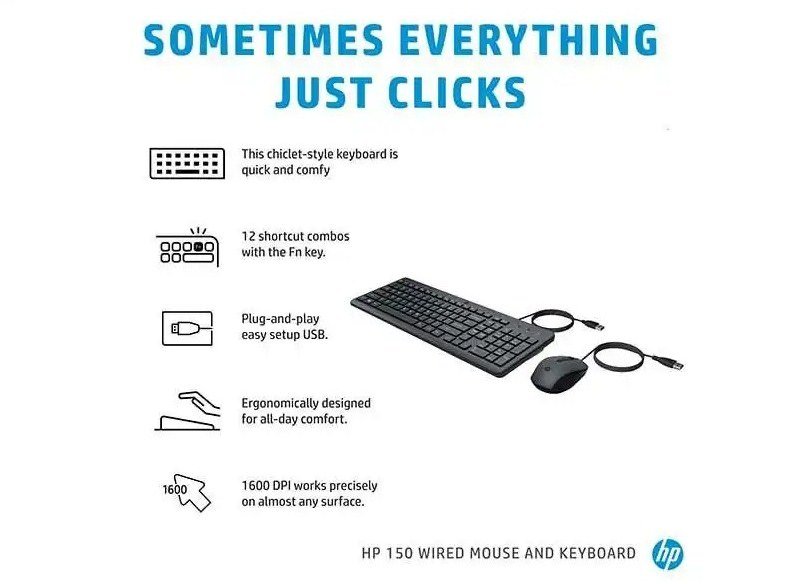 HP 150 Wired Keyboard & Mouse Combo-3