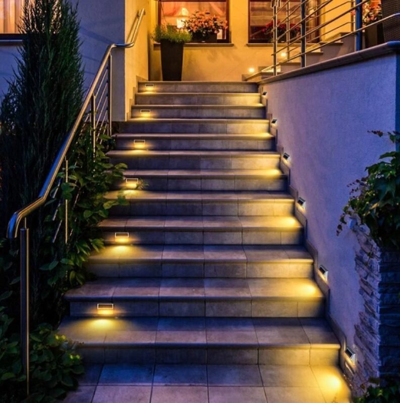 Stair deck solar light Outdoor Solar Stair Lights Stainless Steel Solar Powered Deck Lights-4