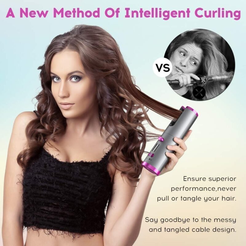 USB Rechargeable Automatic Wireless Electric Hair Curler-4