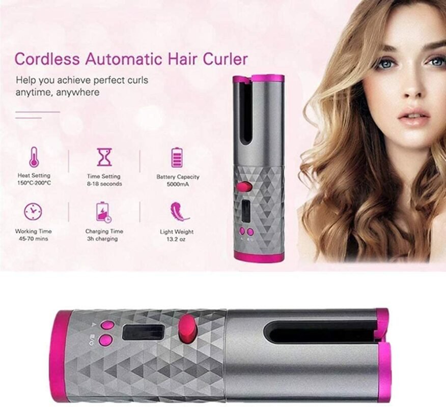 USB Rechargeable Automatic Wireless Electric Hair Curler-6