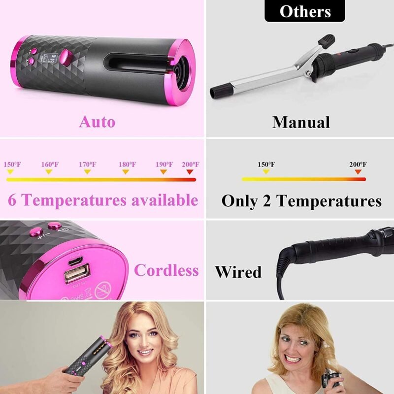 USB Rechargeable Automatic Wireless Electric Hair Curler-7